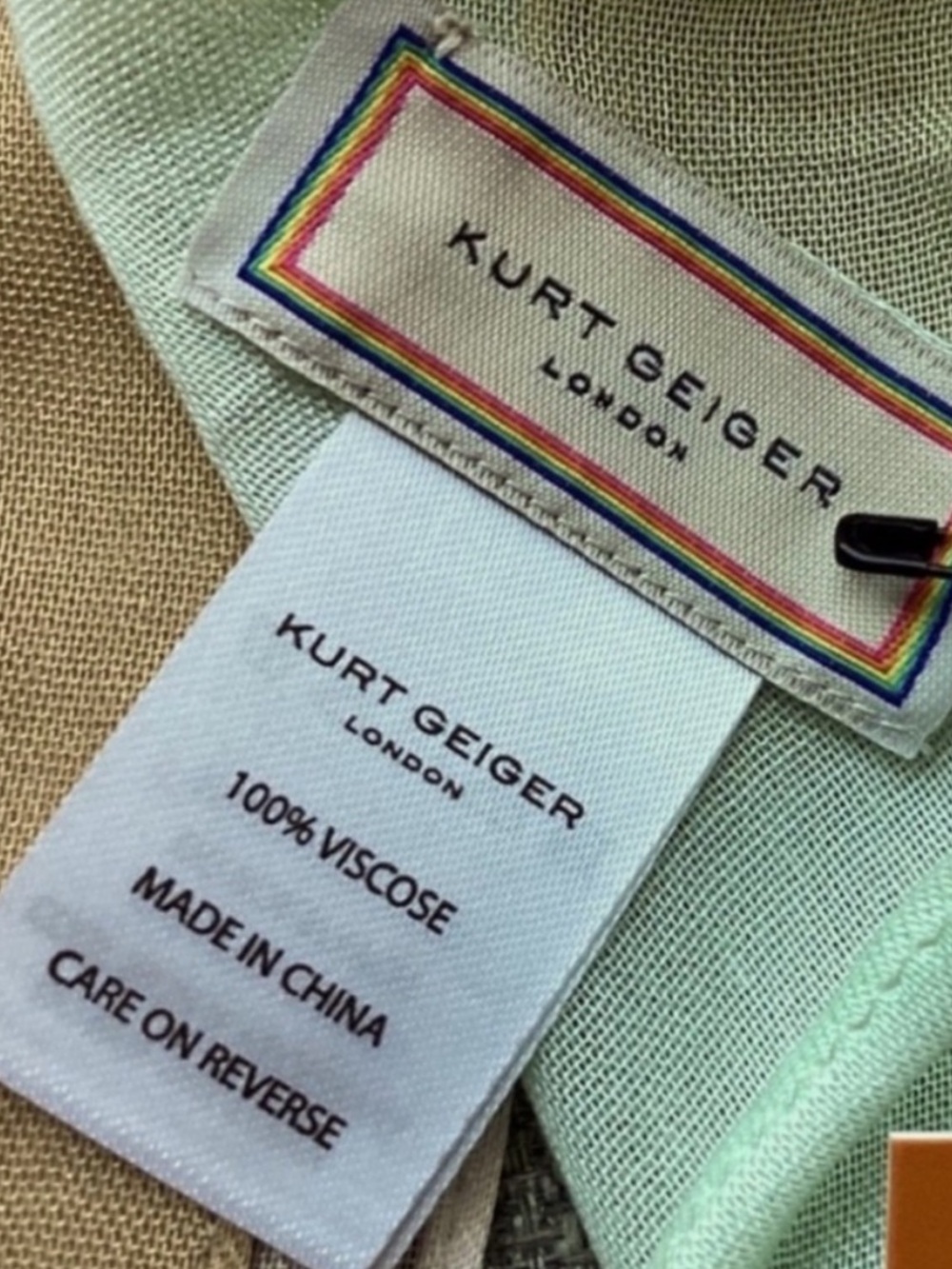 Kurt Geiger Pastel Plaid Oblong Scarf - Picture 4 of 5